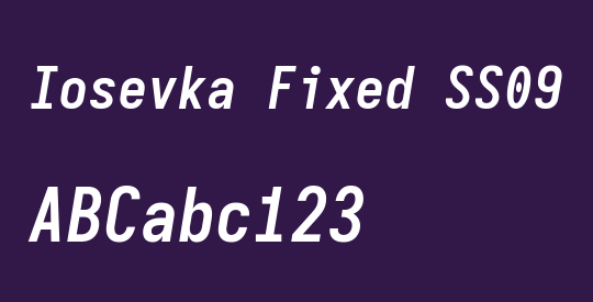 Iosevka Fixed SS09 Oblique