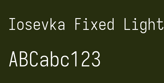 Iosevka Fixed Light