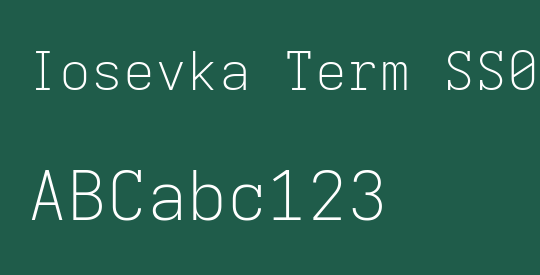 Iosevka Term SS02 XLtEx