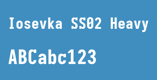 Iosevka SS02 Heavy