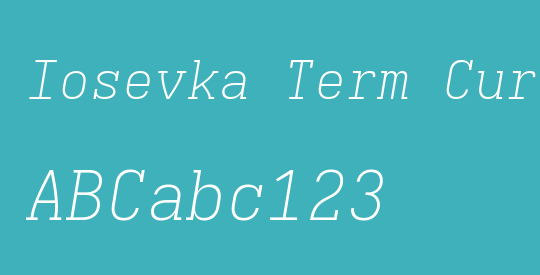 Iosevka Term Curly Slab XLtExObl