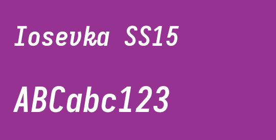 Iosevka SS15