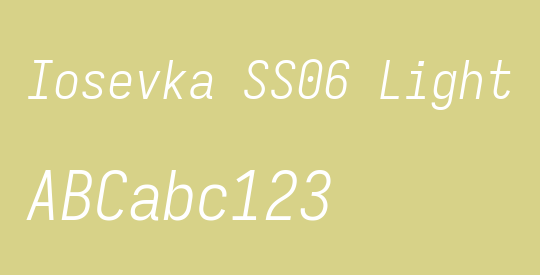 Iosevka SS06 Light