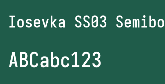Iosevka SS03 Semibold