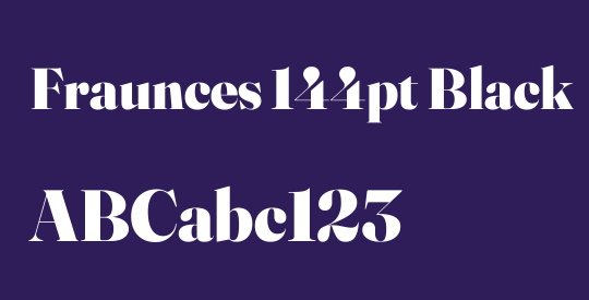 Fraunces 144pt Black