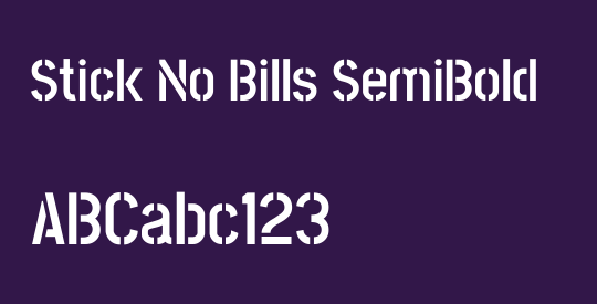 Stick No Bills SemiBold