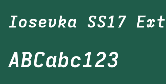 Iosevka SS17 Extended