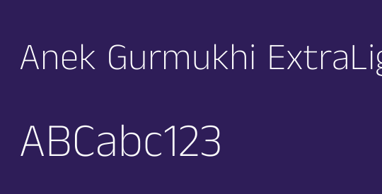 Anek Gurmukhi ExtraLight