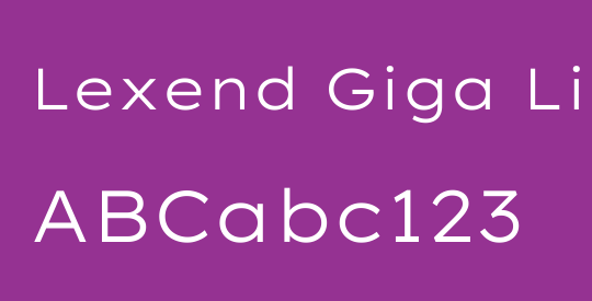 Lexend Giga Light