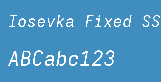 Iosevka Fixed SS15 ExObl