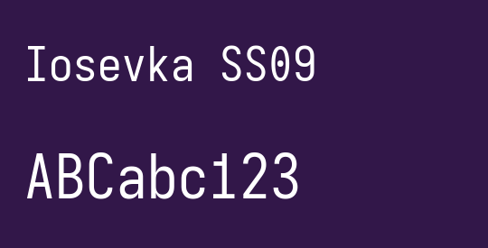Iosevka SS09