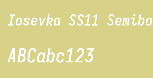 Iosevka SS11 Semibold