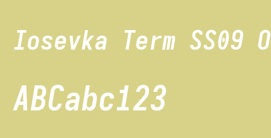 Iosevka Term SS09 Oblique