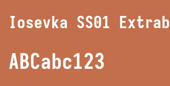 Iosevka SS01 Extrabold