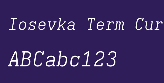 Iosevka Term Curly Slab LtExObl