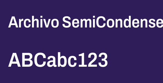 Archivo SemiCondensed SemiBold