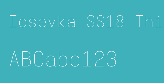Iosevka SS18 Thin Extended