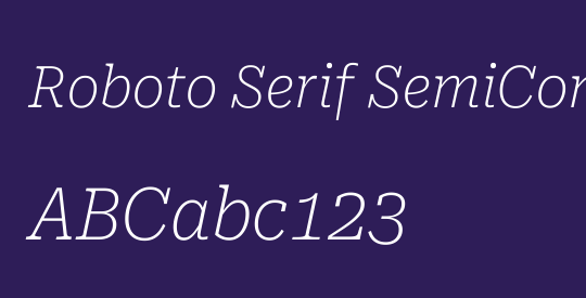 Roboto Serif SemiCondensed Thin
