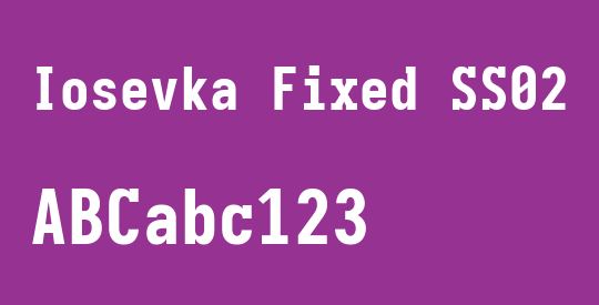Iosevka Fixed SS02 Heavy