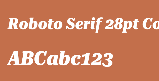 Roboto Serif 28pt Condensed ExtraBold