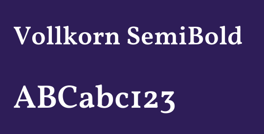 Vollkorn SemiBold