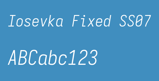 Iosevka Fixed SS07 LtObl