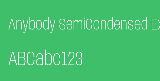 Anybody SemiCondensed ExtraLight