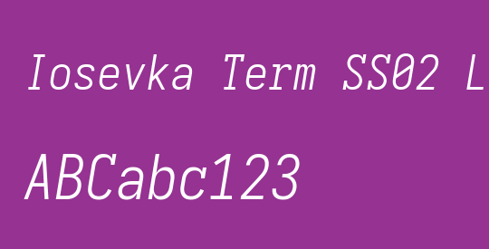 Iosevka Term SS02 Light