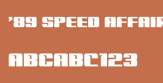 '89 Speed Affair Expanded