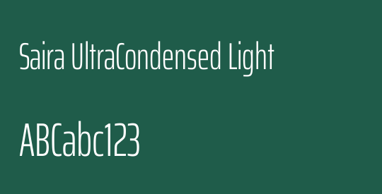 Saira UltraCondensed Light