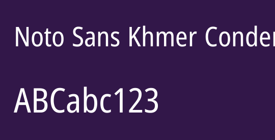 Noto Sans Khmer Condensed