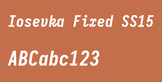Iosevka Fixed SS15 Extrabold