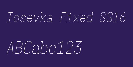 Iosevka Fixed SS16 ThObl