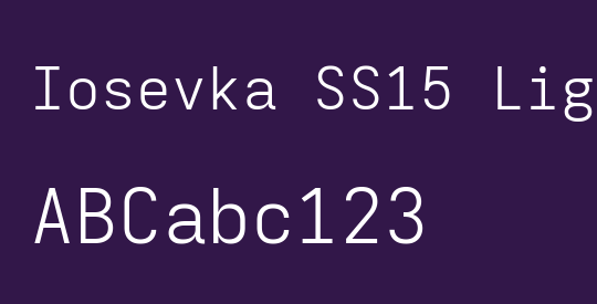 Iosevka SS15 Light Extended