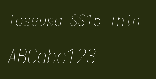 Iosevka SS15 Thin
