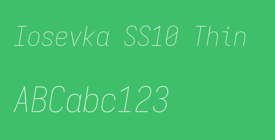 Iosevka SS10 Thin