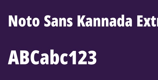 Noto Sans Kannada ExtraCondensed Black