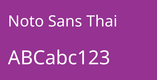 Noto Sans Thai