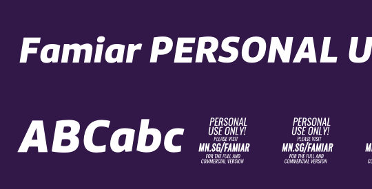 Famiar PERSONAL USE ONLY ExBold