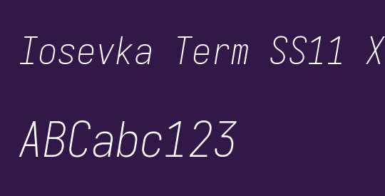 Iosevka Term SS11 XLtObl