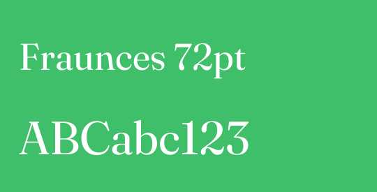 Fraunces 72pt
