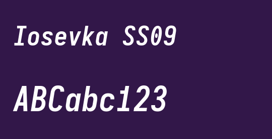 Iosevka SS09