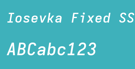 Iosevka Fixed SS10 SmBdExObl