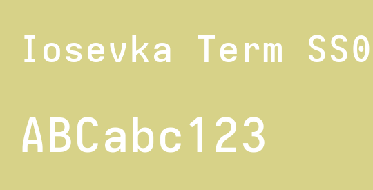 Iosevka Term SS08 SmBdEx
