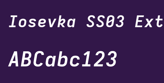 Iosevka SS03 Extended