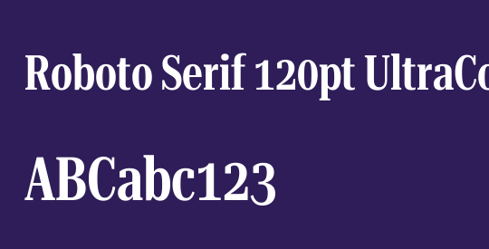 Roboto Serif 120pt UltraCondensed SemiBold