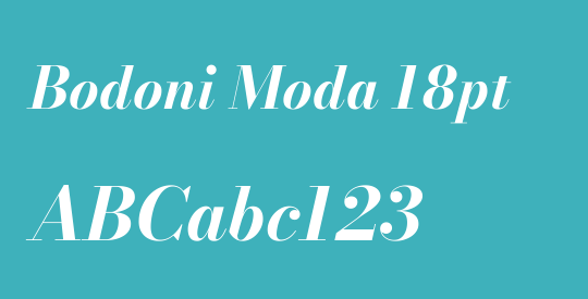Bodoni Moda 18pt