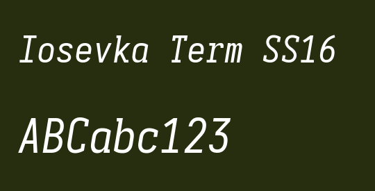 Iosevka Term SS16