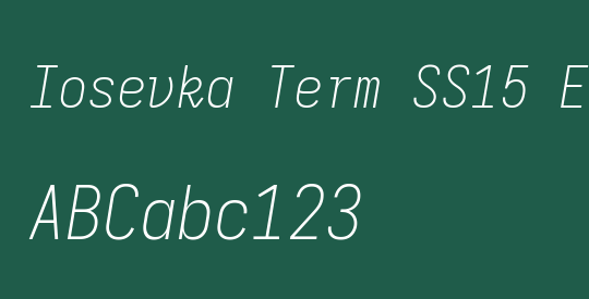 Iosevka Term SS15 Extralight