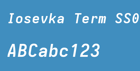 Iosevka Term SS08 Extended